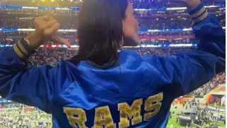 Eiza González demostró su apoyo por los Rams. Foto: Instagram @eizagonzalez
