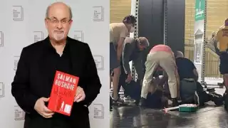 Está conectado a un ventilador y puede perder un ojo: agente de Salman Rushdie