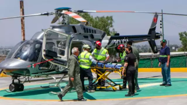 El bebé fue trasladado en helicóptero. Foto: Especial