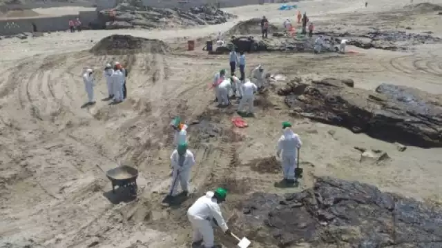 El derrame ocurrió el sábado 15 de enero durante el proceso de descarga del buque "Mare Doricum"