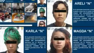 Las tres detenidas fueron prresentadas ante un juez de Control acusadas por delitos contra la salud. Foto: FGJ-CDMX