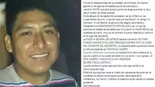 Así mismo pide apoyo a quienes hayan sido testigos del accidente para poder juntar las pruebas necesarias