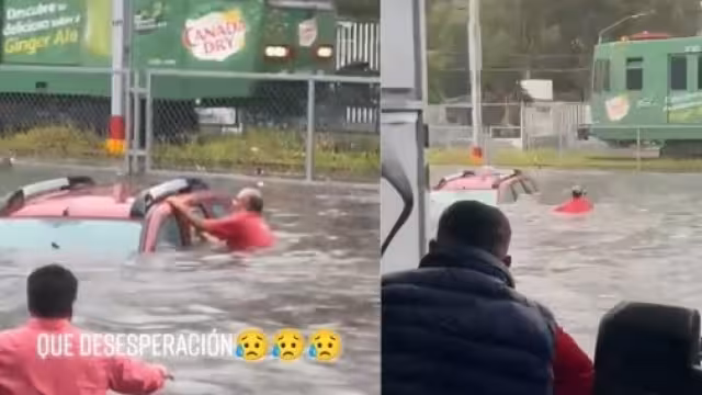 Un hombre rescató a los dos abuelitos y a su perrito. Foto: Especial
