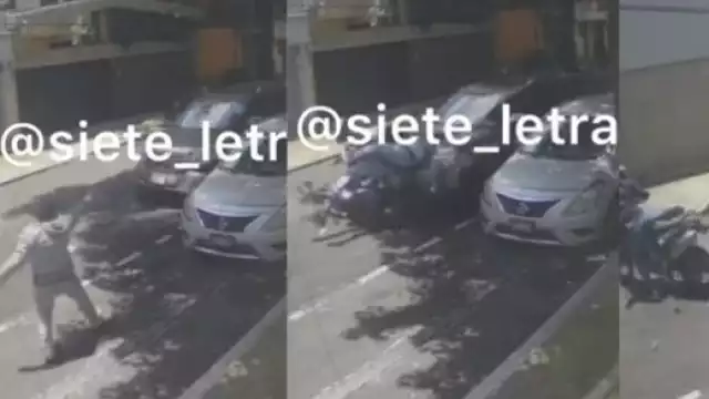 Los presuntos ladrones dispararon contra la camioneta. Foto: Captura de pantalla