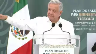 AMLO presentó el Plan de Bienestar del IMSS en Tlaxcala. Foto: Captura