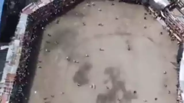 La plaza de toros que colapsó se encuentra en El Espinal, Colombia. Foto: Captura de pantalla
