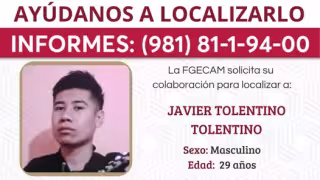 Fiscalía busca a hombre de 29 años desaparecido en la ciudad de Campeche