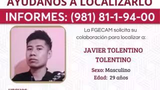 Desaparece hombre de 29 años en Campeche; lo buscan desde el 15 de agosto