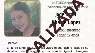 Localizan con vida a Jade Itzel Chablé en Escárcega tras intensa búsqueda