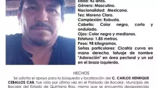 El hombre tenía 42 años de edad y desapareció en Bacalar