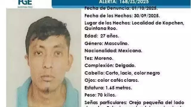 Filiberto Cauich de 27 años está desaparecido.