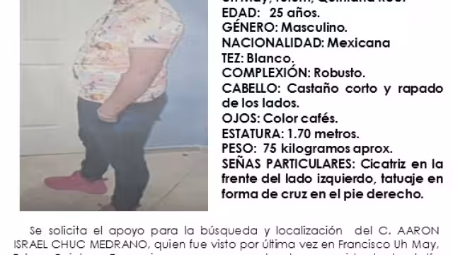 La FGE pide a la ciudadanía comunicarse al número 984 8730163 en caso de contar con alguna pista de su paradero