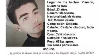 La FGE pide a la ciudadanía comunicarse al número 998 8817150 ext. 2169 en caso de contar con alguna pista de su paradero