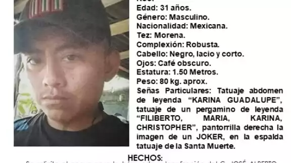 La FGE pide a la ciudadanía comunicarse al número 998 8817150 ext. 2169 en caso de contar con alguna pista de su paradero