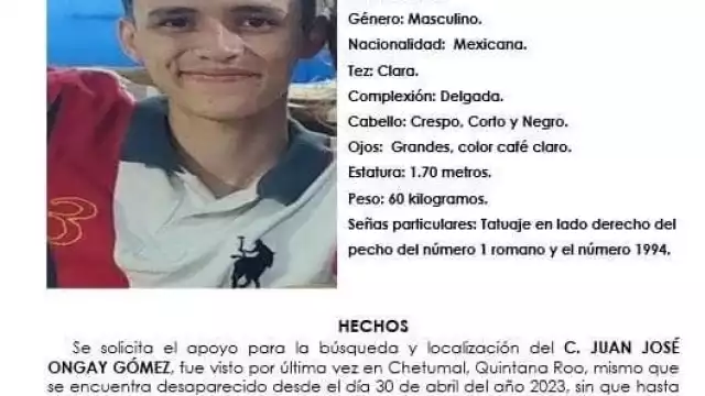 Las autoridades piden apoyo para localizar a Juan José Ongay Gómez