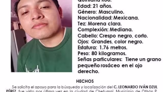 Joven desaparece en Chetumal