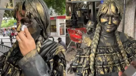 Estatua viviente de Guadalajara revela cuánto gana al día Estatua viviente de Guadalajara revela cuánto gana al día