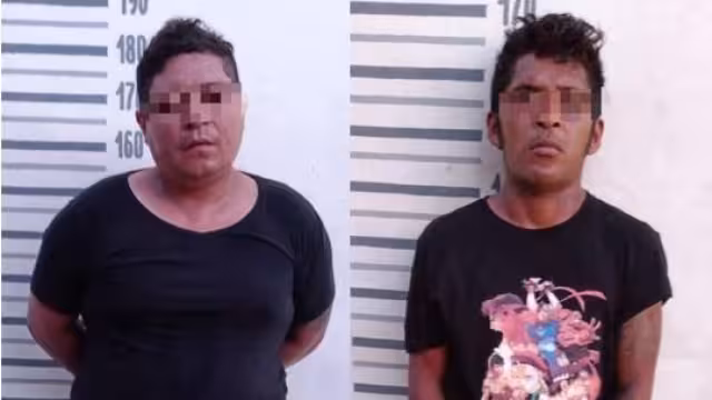 Los dos hombres identificados como Mateo "N" y Juan "N" de 29 años fueron puestos a disposición de la FGE