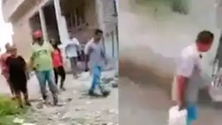 En un video se captó el momento de la agresión contra Margarita. Foto: Capturas
