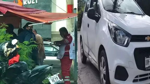 El conductor del automóvil de la marca Chevrolet, tipo Spark, blanco, salía de la calle 73 y no respetó su alto obligatorio El conductor del automóvil de la marca Chevrolet, tipo Spark, blanco, salía de la calle 73 y no respetó su alto obligatorio