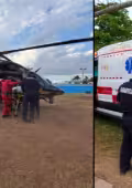La SSP de Yucatán realizó el traslado aéreo de un agente lesionado desde Chemax hacia Mérida para su atención médica especializada.