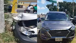 Registran brutal accidente en la avenida 20 de noviembre en Cancún, Quintana Roo