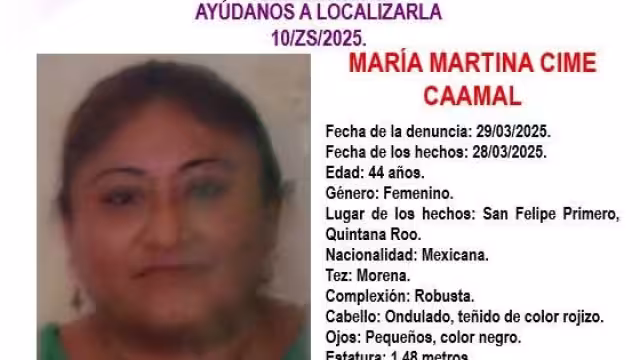 Como señas particulares, la mujer desaparecida tiene dos dientes de oro, además cicatrices en la ceja y abdomen.