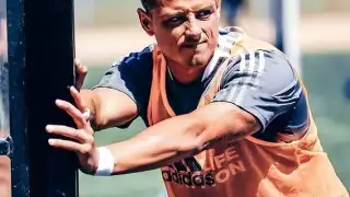 Javier Hernández durante los entrenamientos con el L.A. Galaxy