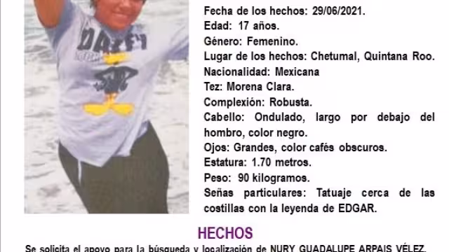 La FGE pide a la ciudadanía comunicarse al número 998 983 83 50050 ext.1132 en caso de contar con alguna pista de su paradero