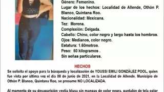 Alerta AMBER por Youssi Emili González Pool