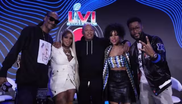 Snoop Dogg,  Mary J. Blige, Dr. Dre, Eminem, y Kendrick Lamar darán un gran show para el medio tiempo. Foto: Especial