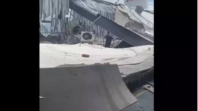 Un gimnasio colapsó en Manzanillo, Colima