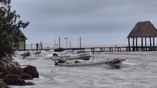 Ráfagas de hasta 50 km/h tras ingreso del Frente Frío 30 en Puerto de Champotón