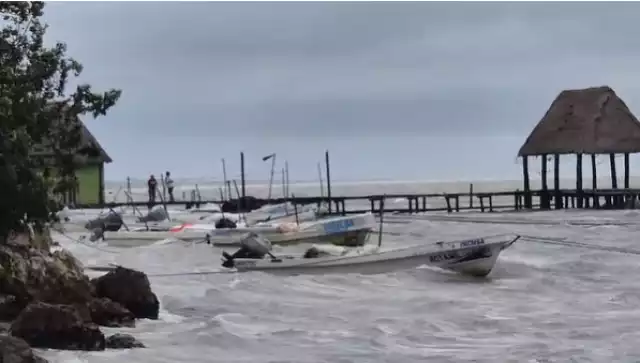 Algunas embarcaciones fueron resguardadas ante los efectos del frente frío.
