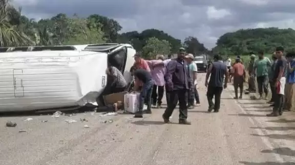 Milagrosamente los lesionados no salieron volando por los cristales de la unidad Milagrosamente los lesionados no salieron volando por los cristales de la unidad