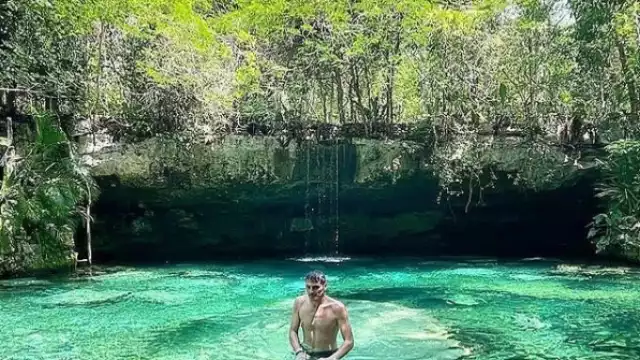 Iker Casillas disfruta de unas vacaciones en los cenotes de la Riviera Maya, Quintana Roo