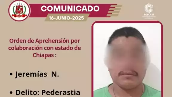 Detienen en Escárcega a hombre acusado de pederastia; colaboraron autoridades de Campeche y Chiapas
