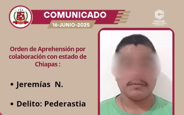 Detienen en Escárcega a hombre acusado de pederastia; colaboraron autoridades de Campeche y Chiapas