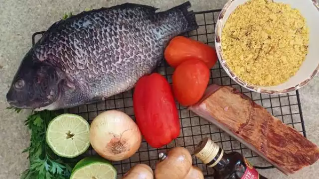 Pescado relleno de verduras