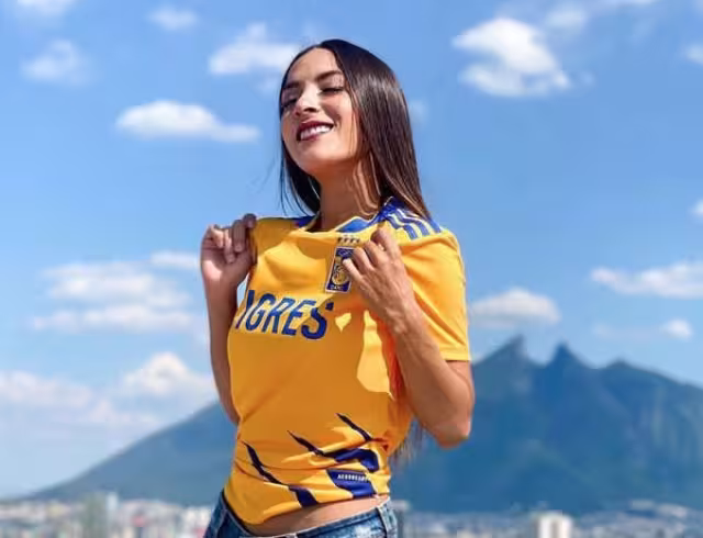 La atleta, modelo, Gloria Murillo, es una de las más fieles seguidoras de los Tigres de la UANL