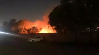 Las flamas podían verse desde varios metros de distancia