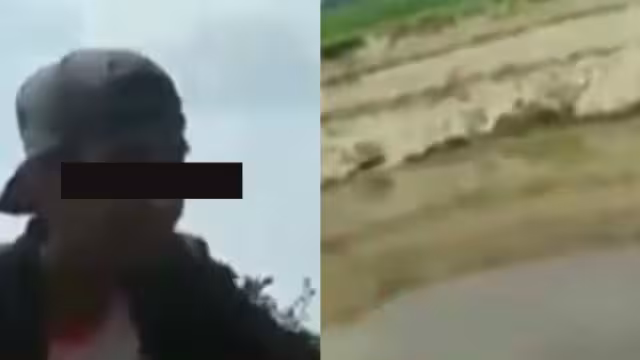 Dos sujetos se grabaron orinarinando en el socavón de Santa María Zacatepec