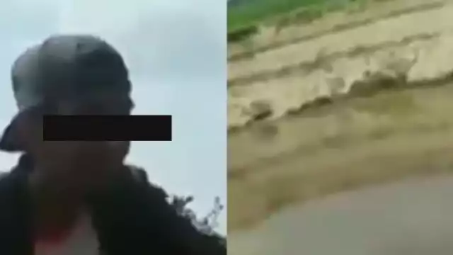 Dos sujetos se grabaron orinarinando en el socavón de Santa María Zacatepec