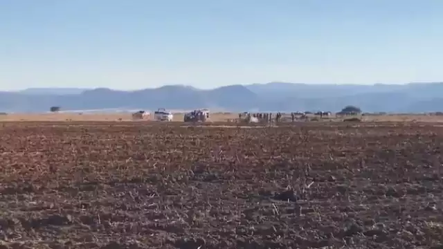 La aeronave se desplomó en la carretera Durango-Parral. Foto: Captura de pantalla