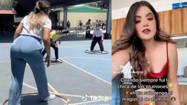 Maestra da clases de educación física y sorprende a sus alumnos