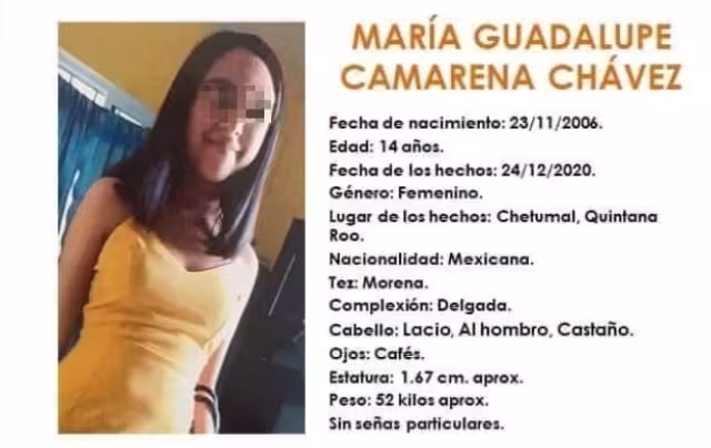 La menor desapareció el pasado 24 de diciembre en Chetumal