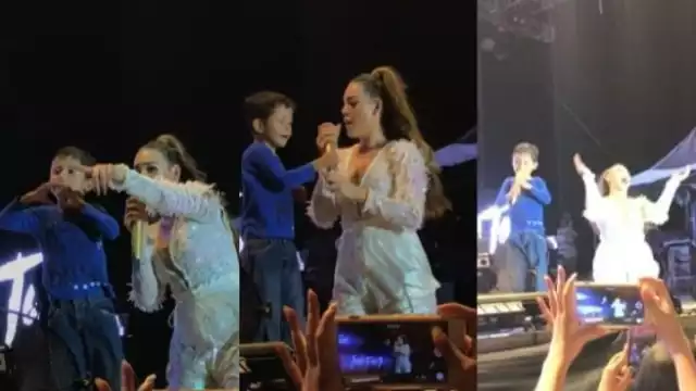 Danna Paola ayudó al niño a encontrar a su mamá. Foto: Captura de pantalla