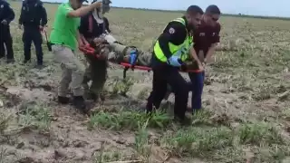 El único sobreviviente fue trasladado a un hospital. Foto: Captura de pantalla