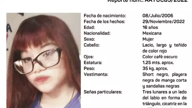En caso de tener información que permita dar con ella, puede comunicarse a los números 800-00-26-237, 999-930-32-88, y 999-930-32-50