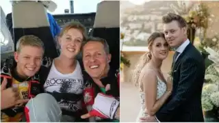 Shumi y sus hijos antes del accidente, así como en la boda de Gina